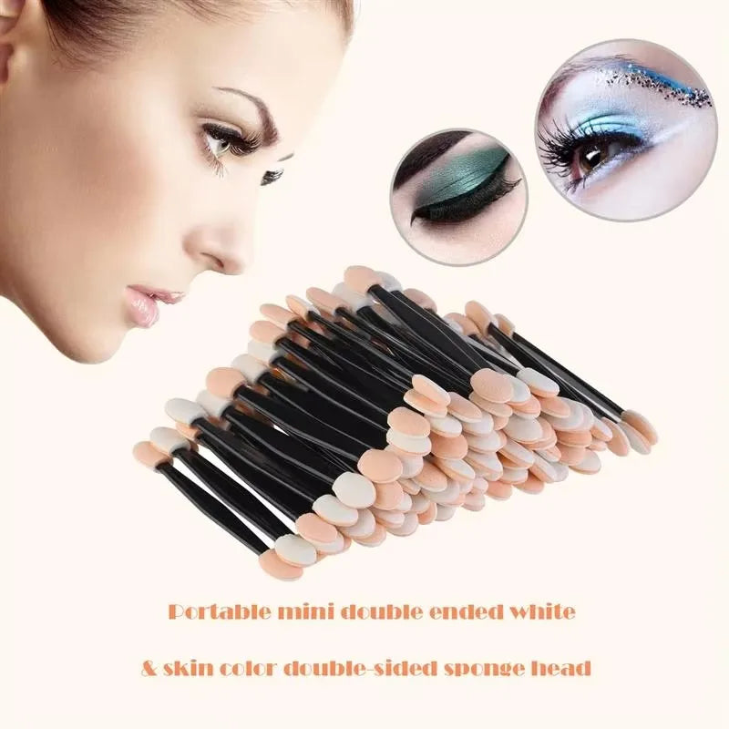 10/30/50/200/500/1000pcs Double Ended Sponge Nail Art Powder Brush Multifunctional Eyeshadow Brush Portable Makeup Manicure Tool Zpaxo