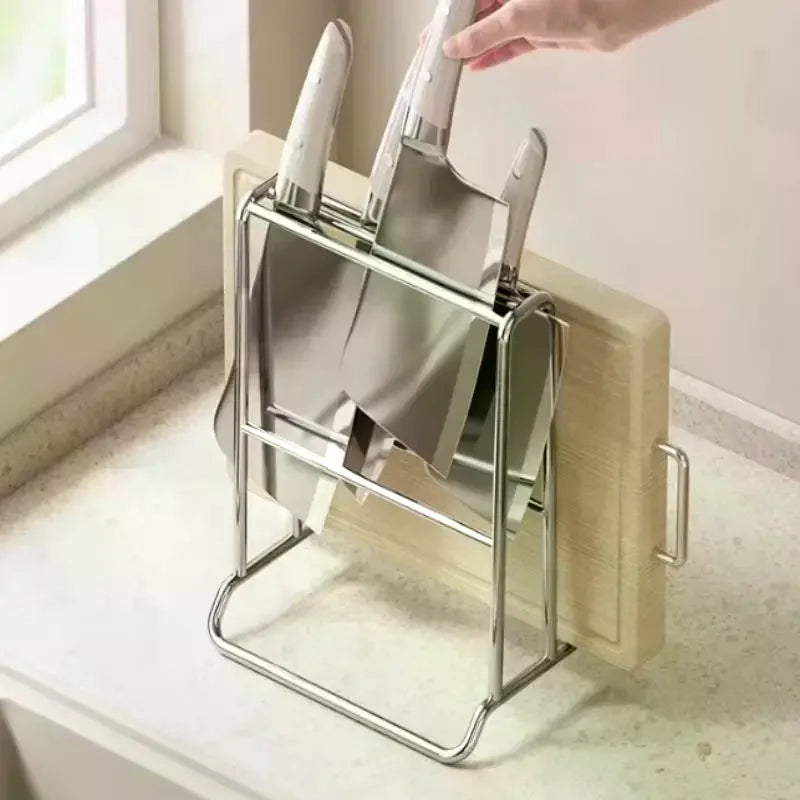 Home Stainless Steel Knife Rack Kitchen Countertop Cutting Board Zpaxo Default Title