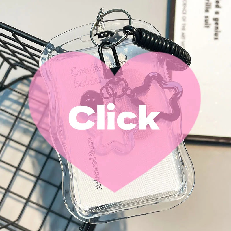 Creative Design Kpop Photocard Holder Transparent Card Holder Keychain Photo Sleeves Bus Card Student Card Case Photo Protector Zpaxo