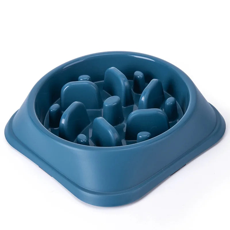 Pet Dog Slow Feeder Bowl Non Slip Puzzle Anti-gulping Slower Food Zpaxo Dark blue