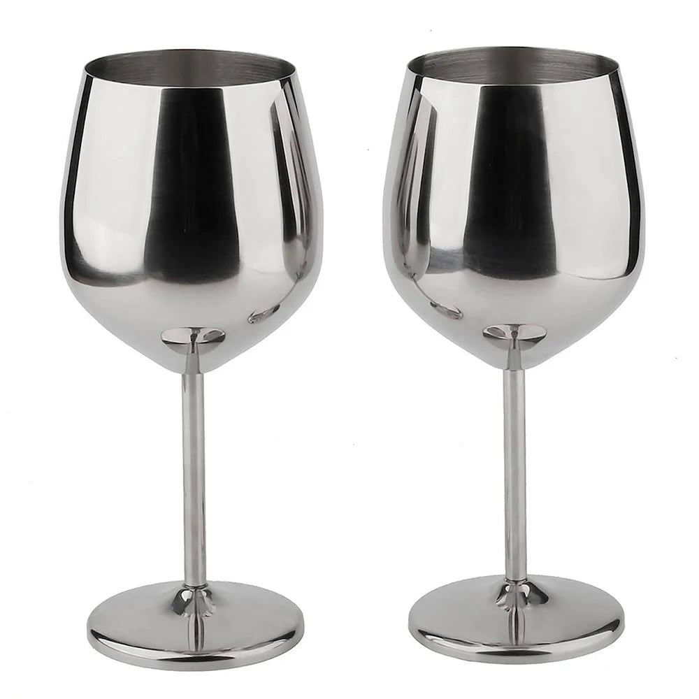 Stainless Steel Wine Glass 500ml Unbreakable Metal Wine Glass for Drinking Cocktails Wine Bar Home Outdoor Party 1PC Zpaxo