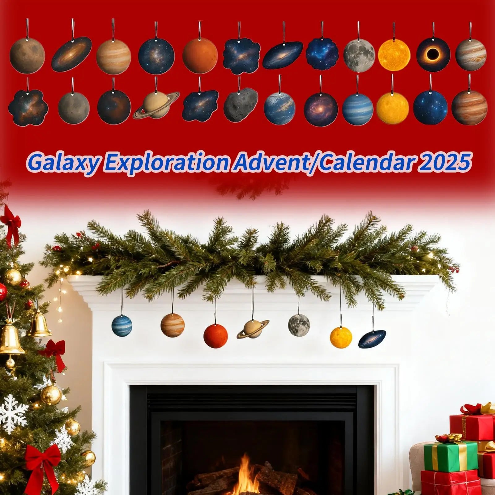 Space Advent Calendar 2025 24 Days Countdown Galaxy Planets Acrylic