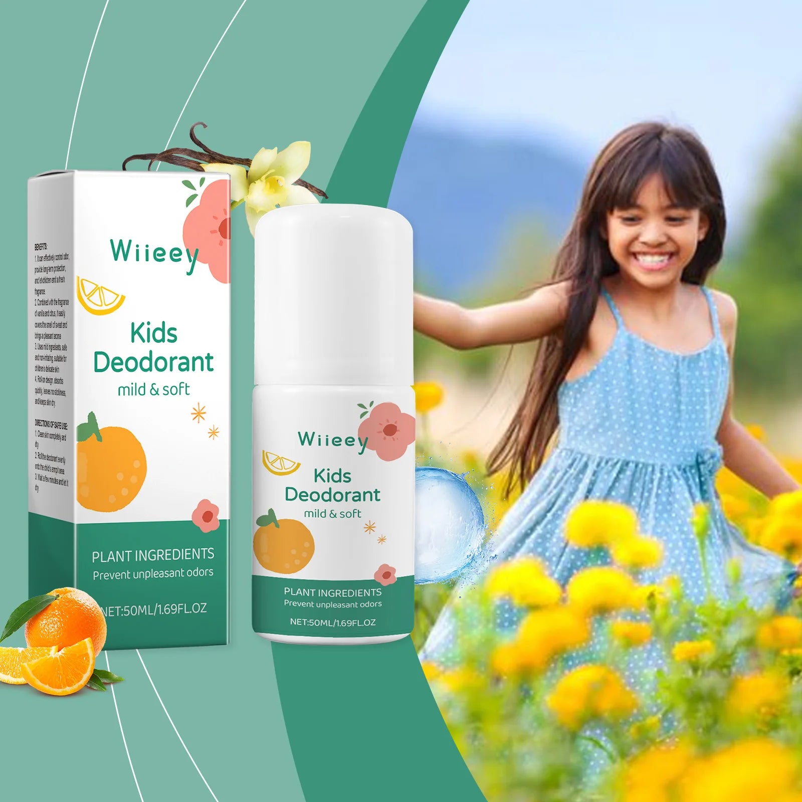 Wiieey 50ml Fresh Natural Deodorant For Kids Teens Aluminum Free Paraben Free Deodorant Burst Gentle And Non-Irritating Gifts Zpaxo