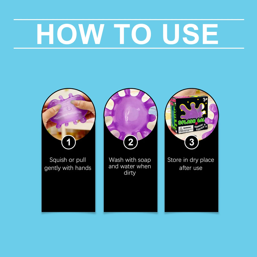 Splash Squeeze Stress Ball Slow Rise Fidget Toy Adults &amp; Kids Fidget Stress Ball Zpaxo