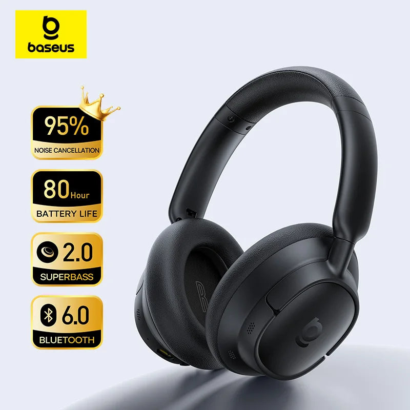 Baseus Bass BH1 NC Lite ANC Wireless Headphones 95 Noise Cancelling