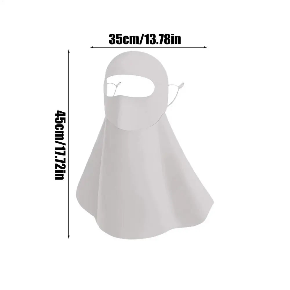 UV Protection Full Face & Neck Mask – Breathable Sun Cover UV Sun Face Mask Zpaxo Light Gray