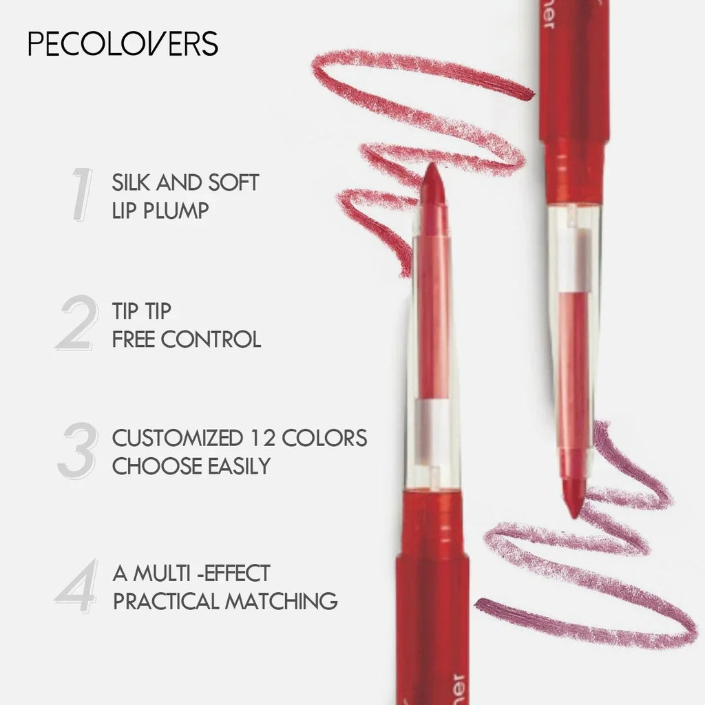 Nude Pink Purple Lip Liner Long Lasting Matte Lipstick Pencil Lips Outline Makeup Crayon Stick Lip Tint Line Cosmetic Zpaxo