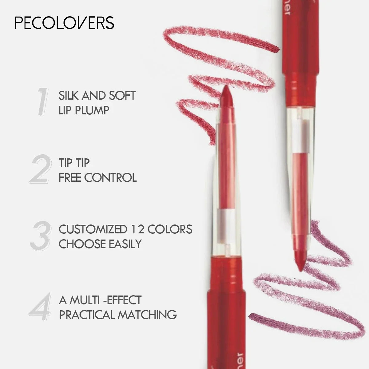 Nude Pink Purple Lip Liner Long Lasting Matte Lipstick Pencil Lips Outline Makeup Crayon Stick Lip Tint Line Cosmetic Zpaxo