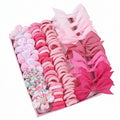 Girls Pink Hair Accessories Set 120pc – Bows, Ties & Scrunchies Girls Hair Accessory Set Zpaxo Pink One size