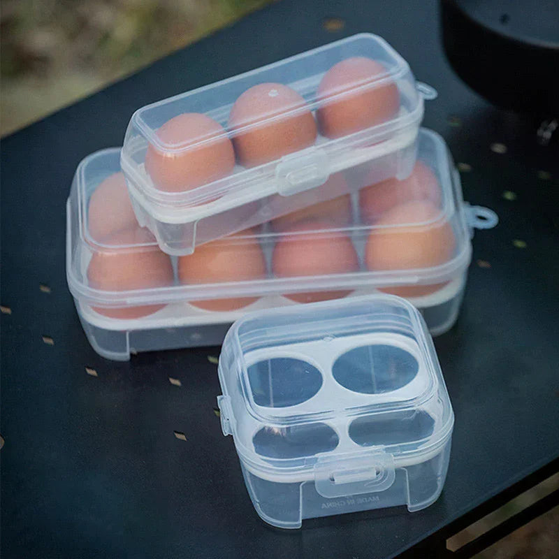Outdoor Transparent Egg Organizer Box For Camping Picnic Barbecue Practical Outdoor Accessories 3/4/8 Grids Portable Egg Box Zpaxo