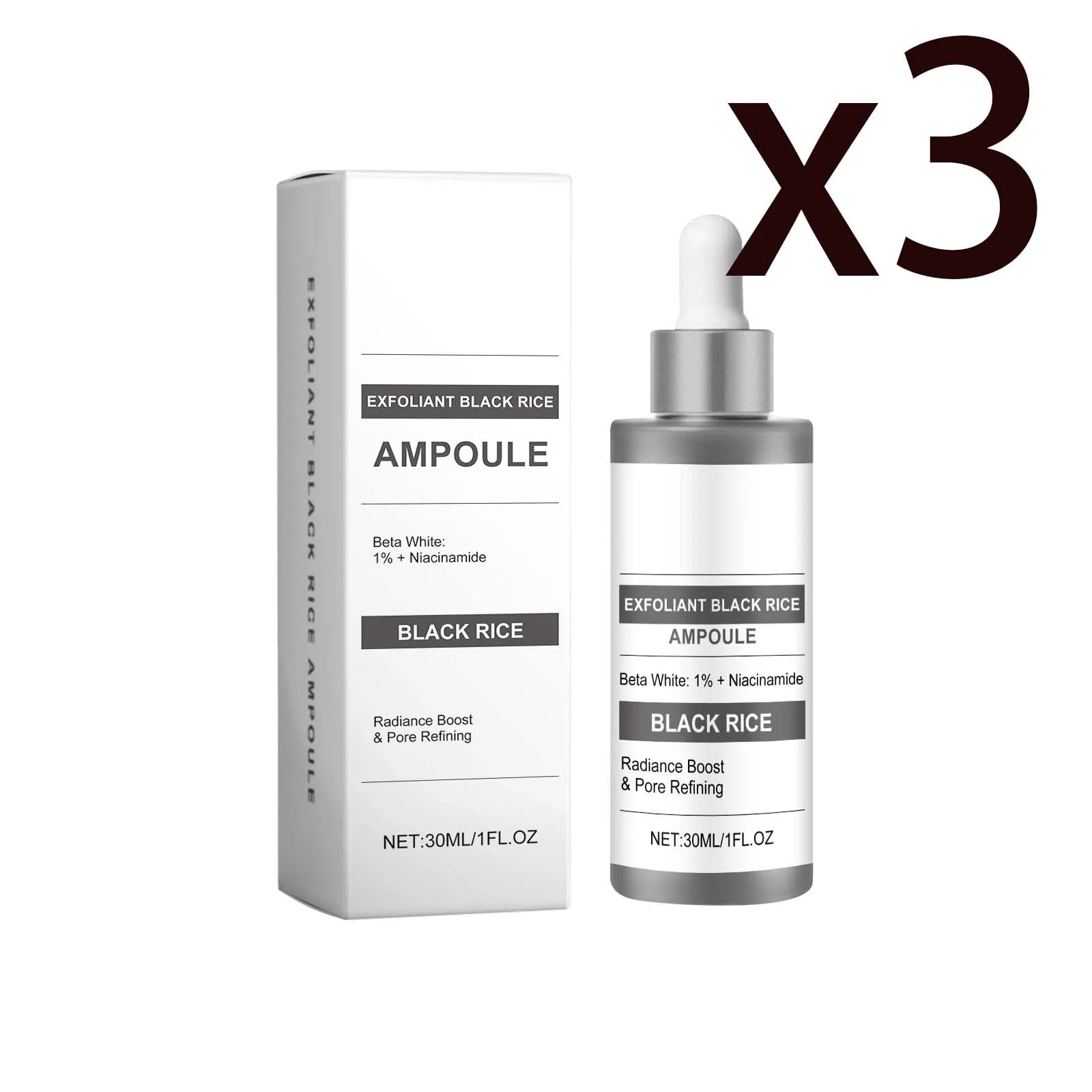 Salicylic Acid Black Rice Serum – Exfoliate, Brighten & Clear Pores Facial Brightening Serum Zpaxo 3x30ml