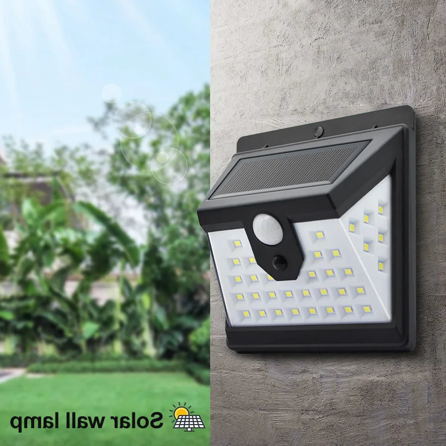 Smart Solar Wall Lights Motion Sensor 3-Mode Security Lighting Zpaxo
