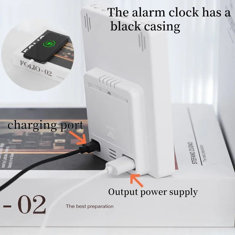 Digital Alarm Clock Desktop 3-Level Brightness Dimmable Led Electronic Wall Clock Temperature and Humidity Display Table Clock Zpaxo