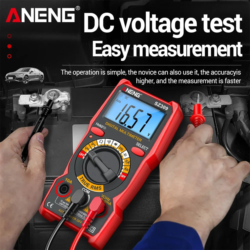 AC DC Voltage Current Tester Red Multimeter ANENG SZ309 Digital