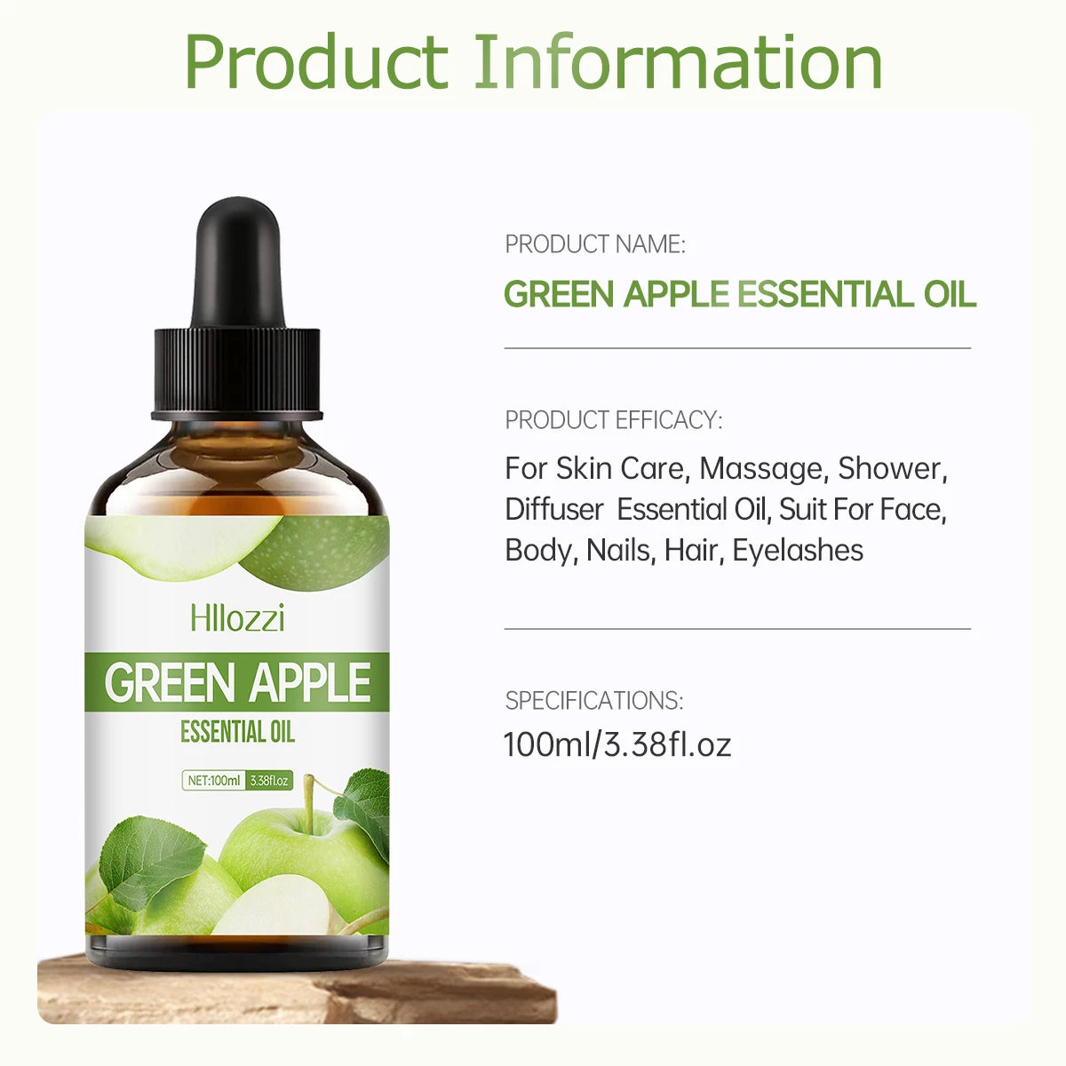 GREEN APPLE ESSENTIAL OIL high-quality moisturizing nourishing massage oil with a refreshing scent, suitable for all skin types Zpaxo