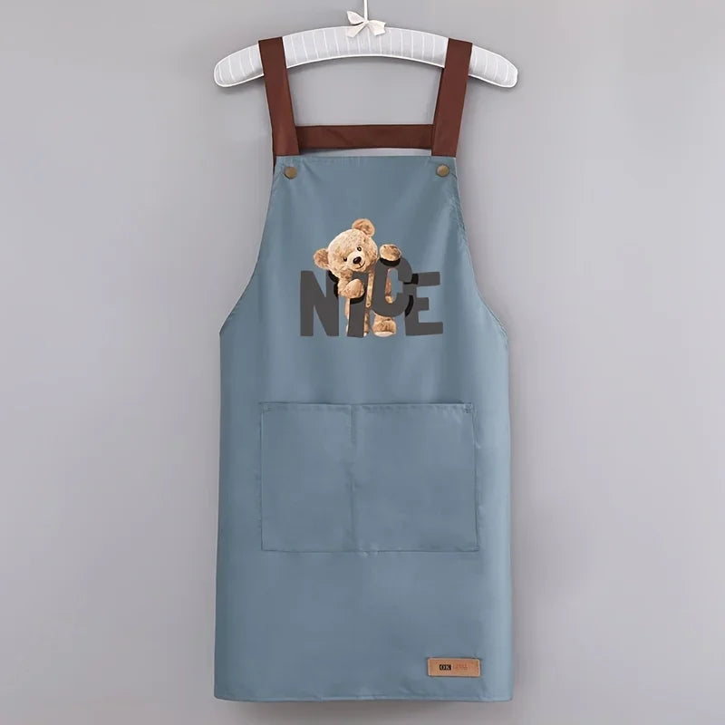 Waterproof Kitchen Apron Oil-resistant Canvas Cooking Chef Catering