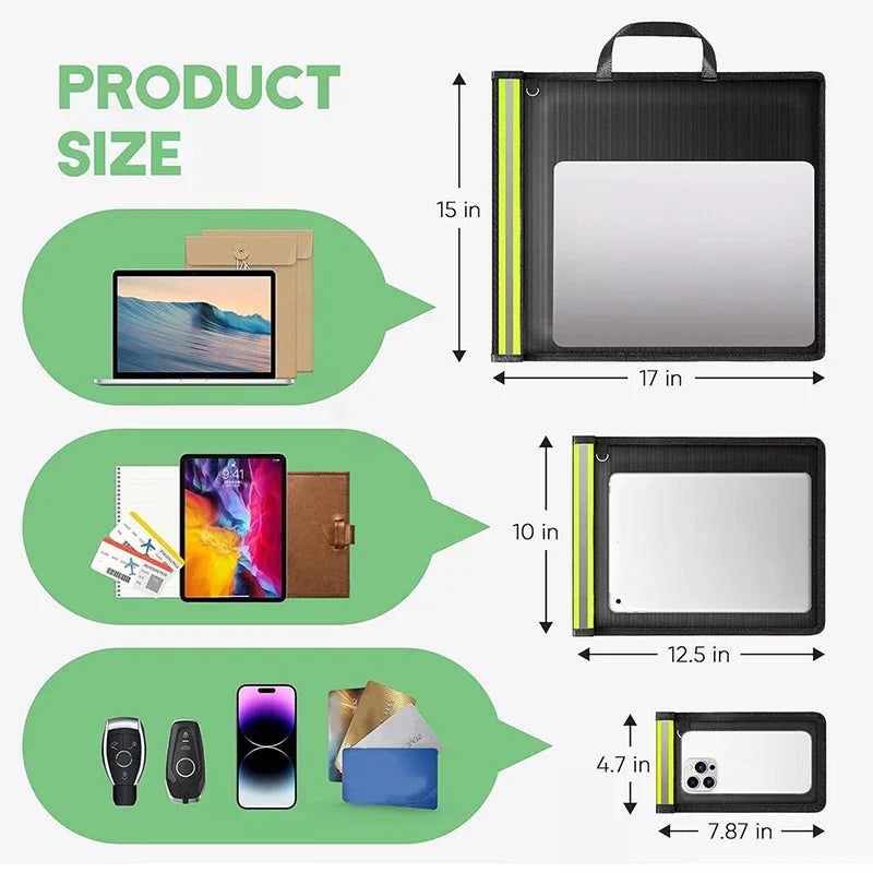 3-Pack Faraday Bags – RFID & Signal Blocking Laptop, Tablet & Key
