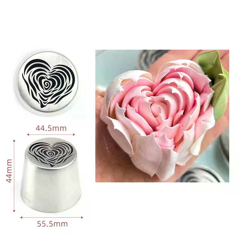 Utensils Baking Cake Tool Stainless Steel XL Heart Rose Flower Zpaxo