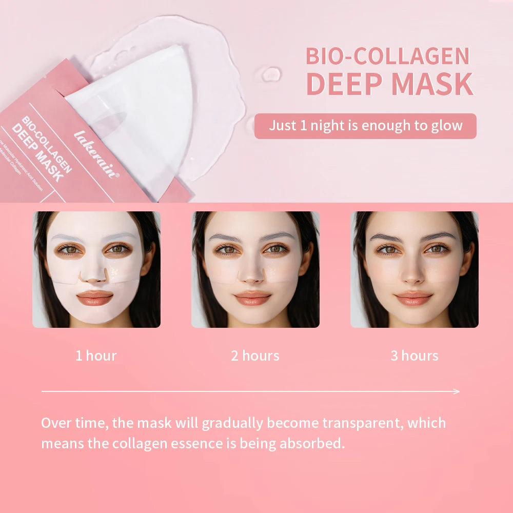 12pcs Bio-Collagen Real Deep Mask Elasticity Improvement Brighten Skin Pore Minimizing Firming Radiance Anti-Aging Skincare Zpaxo