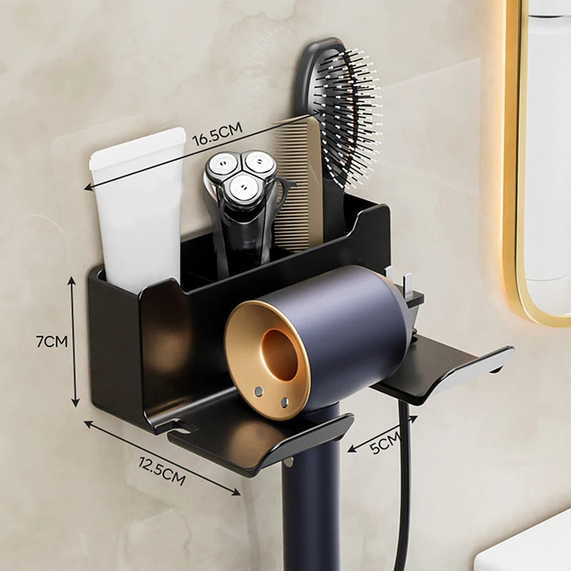 Blow Dryer Cradle Wall Mounted Functionality Available Black White Zpaxo 1 Black