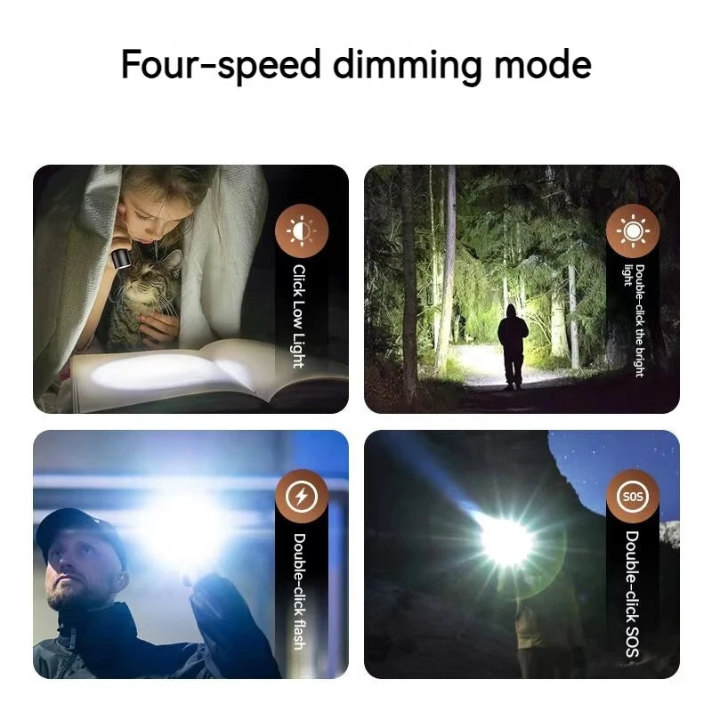 ZHIYU 1200LM Tactical Flashlight – USB-C Rechargeable Zoomable Torch Tactical Flashlight Zpaxo
