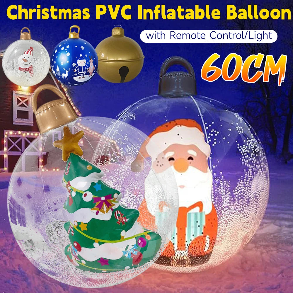 23 6 Inflatable Christmas Balls Lights Outdoor Decorations PVC Giant