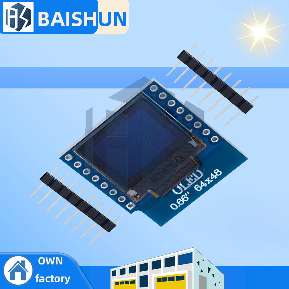 OLED Display Module WEMOS D1 MINI ESP32 Arduino AVR STM32 64x48 0 66 Zpaxo