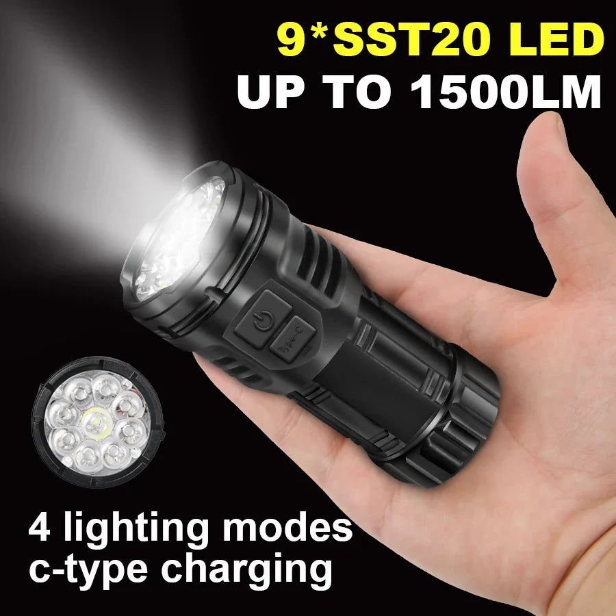 KDULIT Mini LED Flashlight – 1500LM Magnetic Rechargeable Torch
