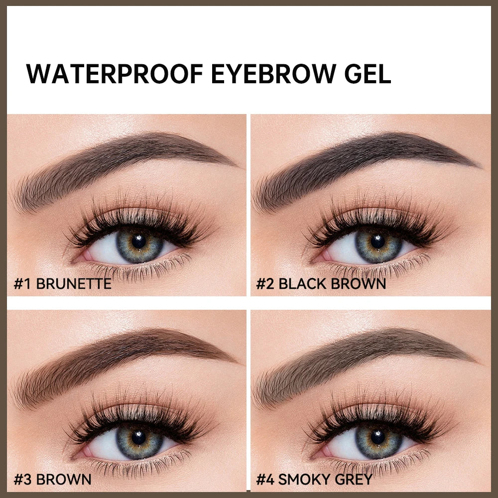 Waterproof Eyebrow Gel for Long Lasting Highly Tinted Liquid Eye Brow Makeup Sweatproof Natural Black Brown Zpaxo