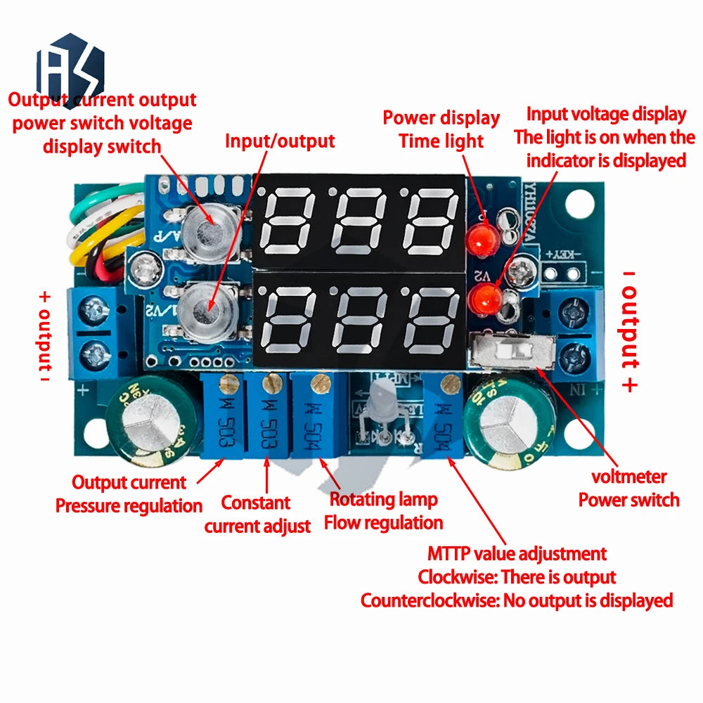 5A DC-DC Step-Down MPPT Solar Controller: Digital Display Module for Constant Voltage/Current Lithium Battery Charging Zpaxo