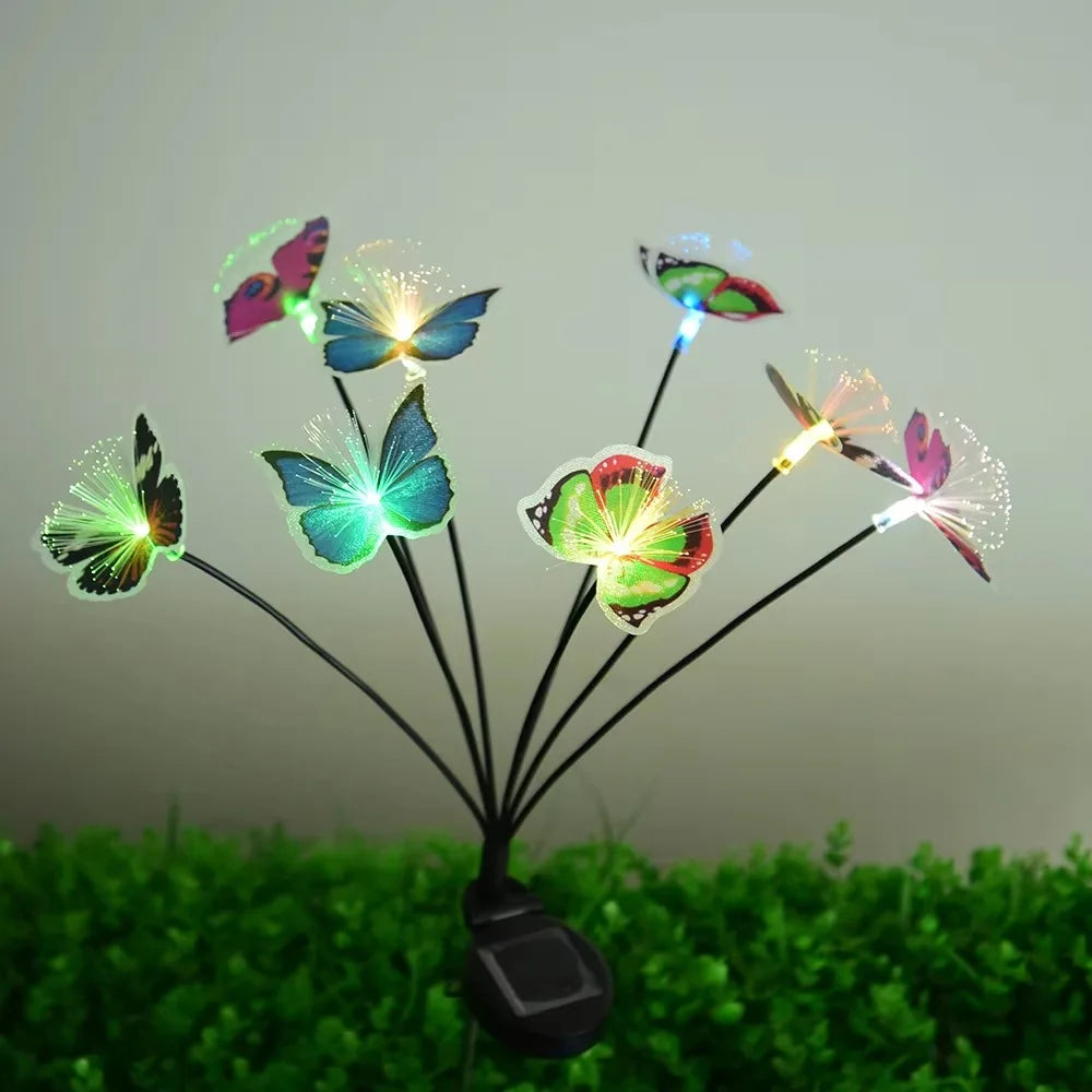 Butterfly Solar Garden Flower Lights 10 LEDs Waterproof Outdoor Zpaxo Colorful 10LED China Mainland
