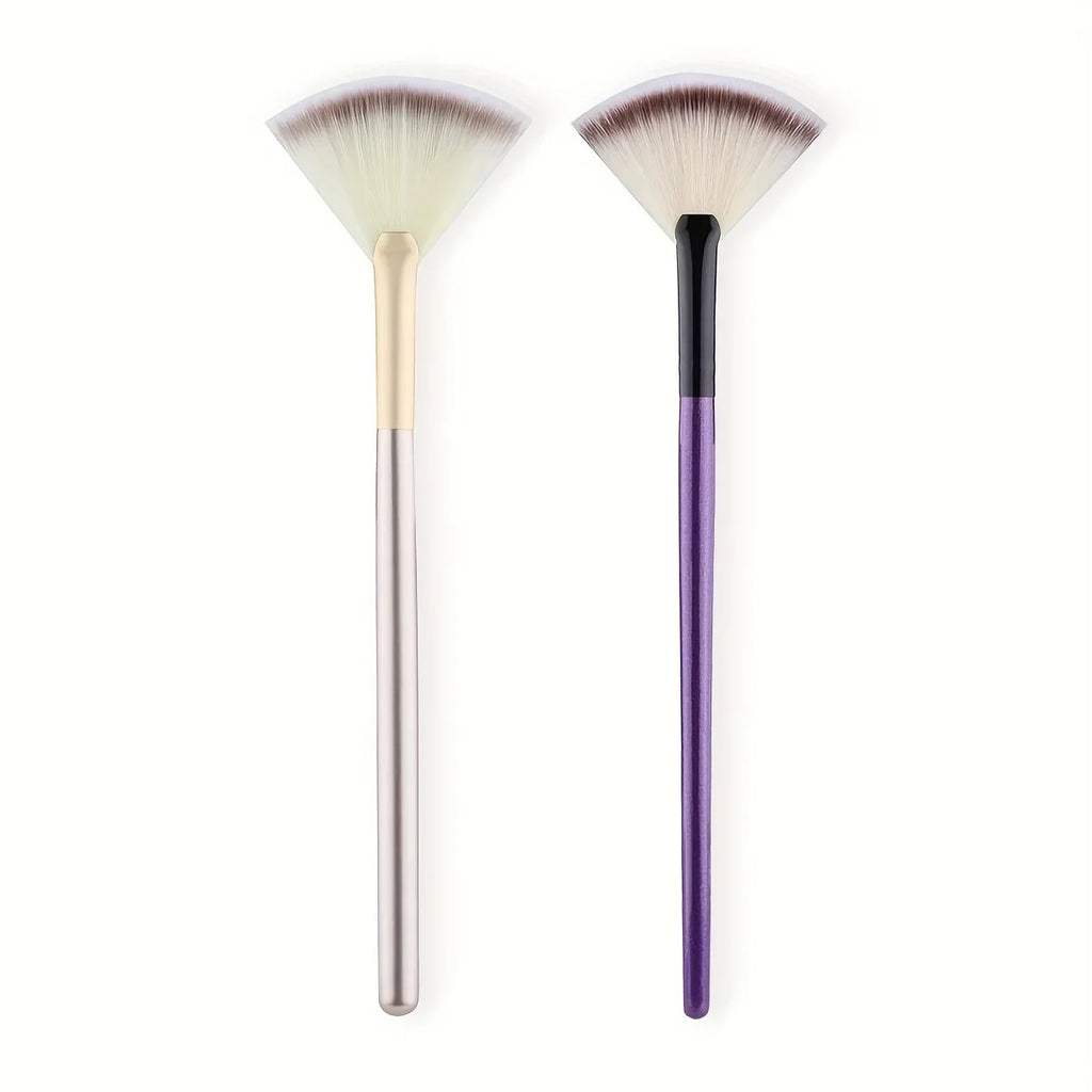 1pc Fan Shaped Highlight Brush Contour Brush Blending Highlighter Makeup Brush Face Loose Powder Brush Cosmetic Beauty Tools Zpaxo