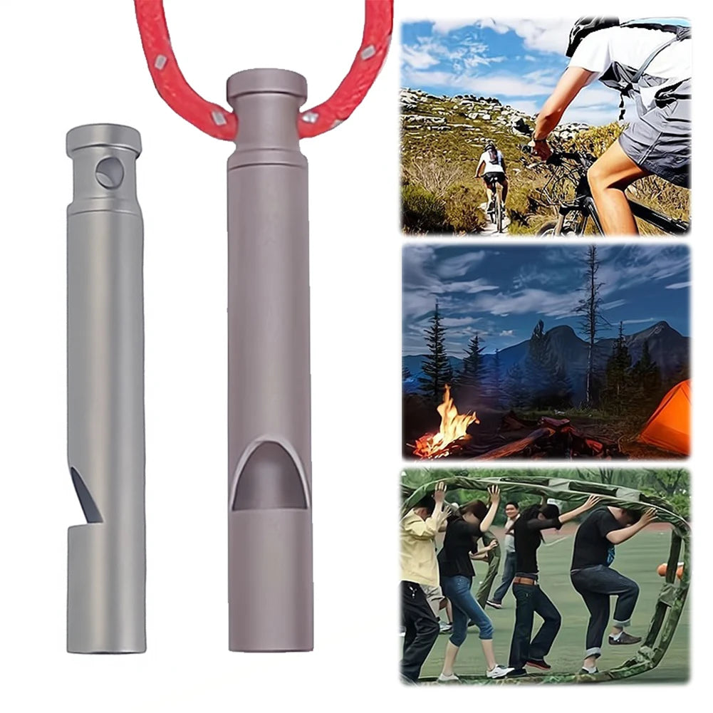 Titanium Whistle Ultralight Emergency Loud Safety Survival Lanyard