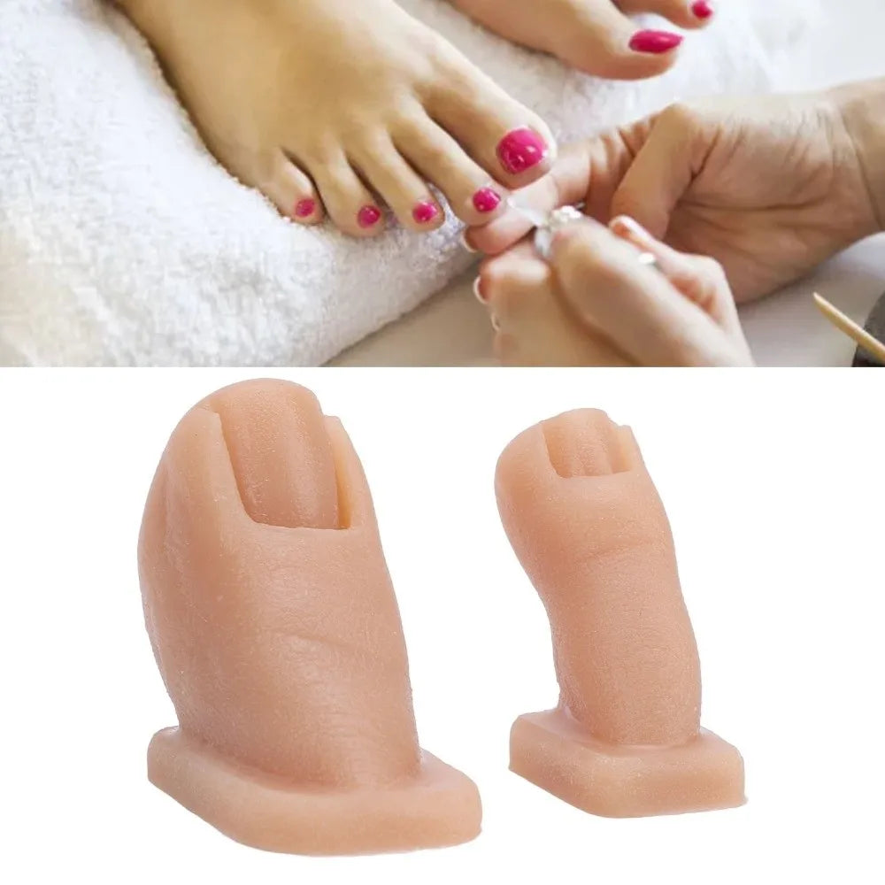 2pcs Silicone Silicone Practice Toes Model Flexible Artificial Toe Simulator Manicure Training Toes Pedicure Practice Mannequin Zpaxo