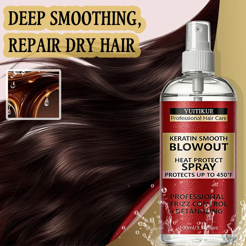 YUITIKUE Keratin Heat Protect Spray 450°F – Frizz Control Heat Protect Spray Zpaxo