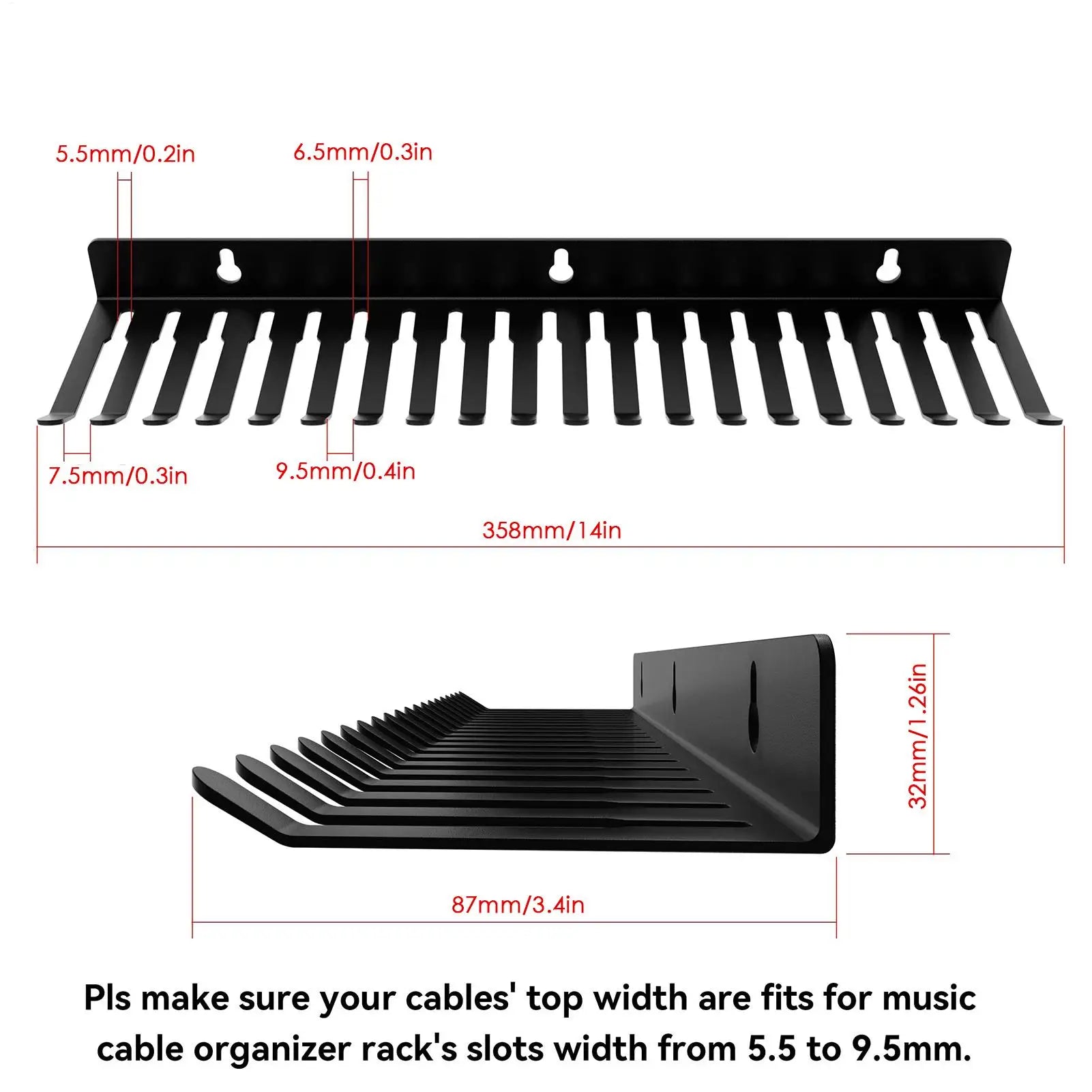 Cable Rack Cable Hanger Organizer 19-Slot Cord Management Accessories for Bedroom Living Room Offices Trailer Zpaxo