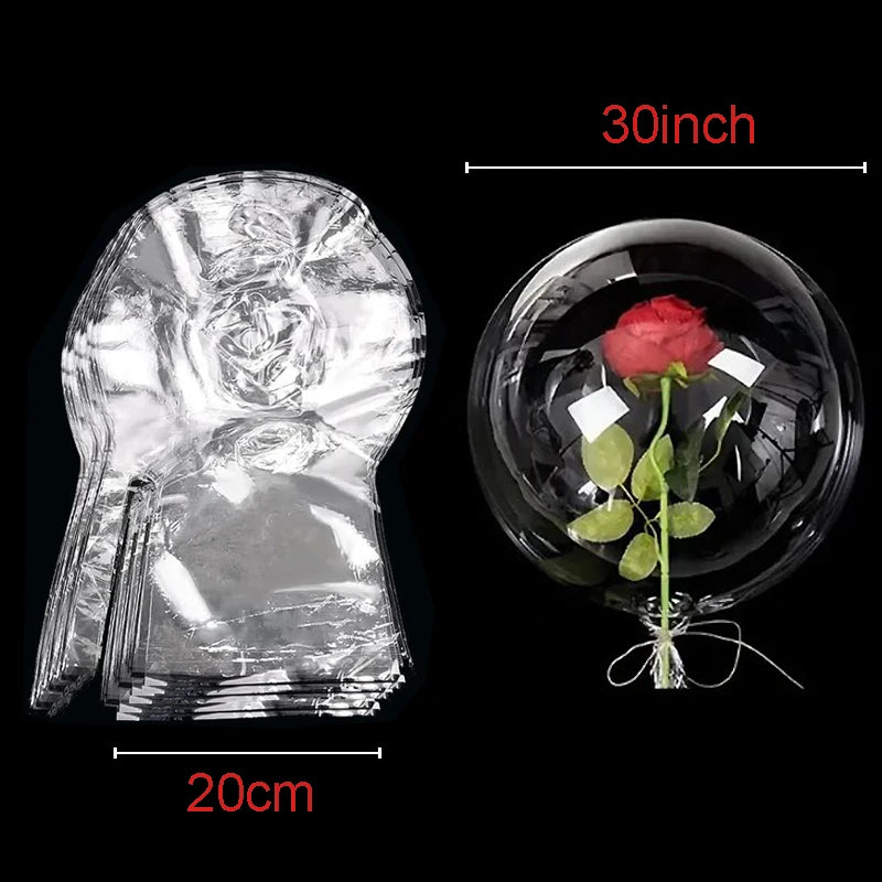 5 10 Large Wide Neck Transparent Bubble Bobo Balloons Flower Bouquet Zpaxo 30inch Large mouth 5pcs