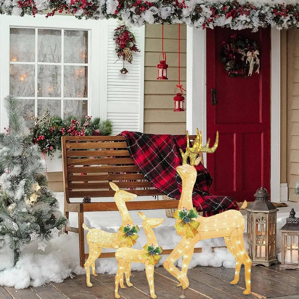 Christmas Stake Light Outdoor 2D Acrylic Lighted Reindeer Yard Garden