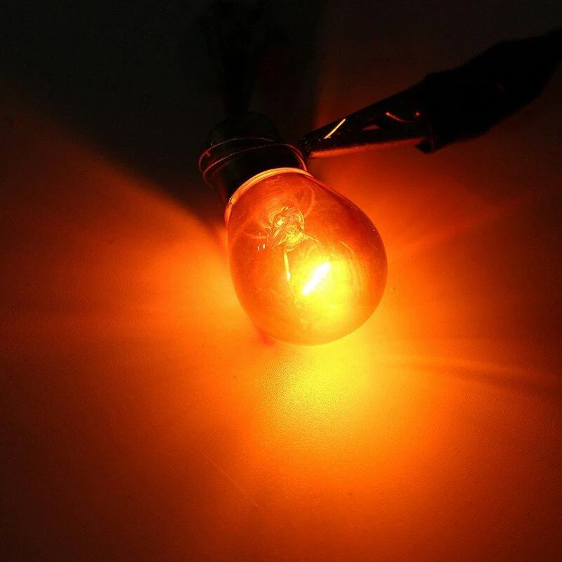 Car Indicator Light Turn Signal Chrome Plated Amber Bulbs 581 BAU15S