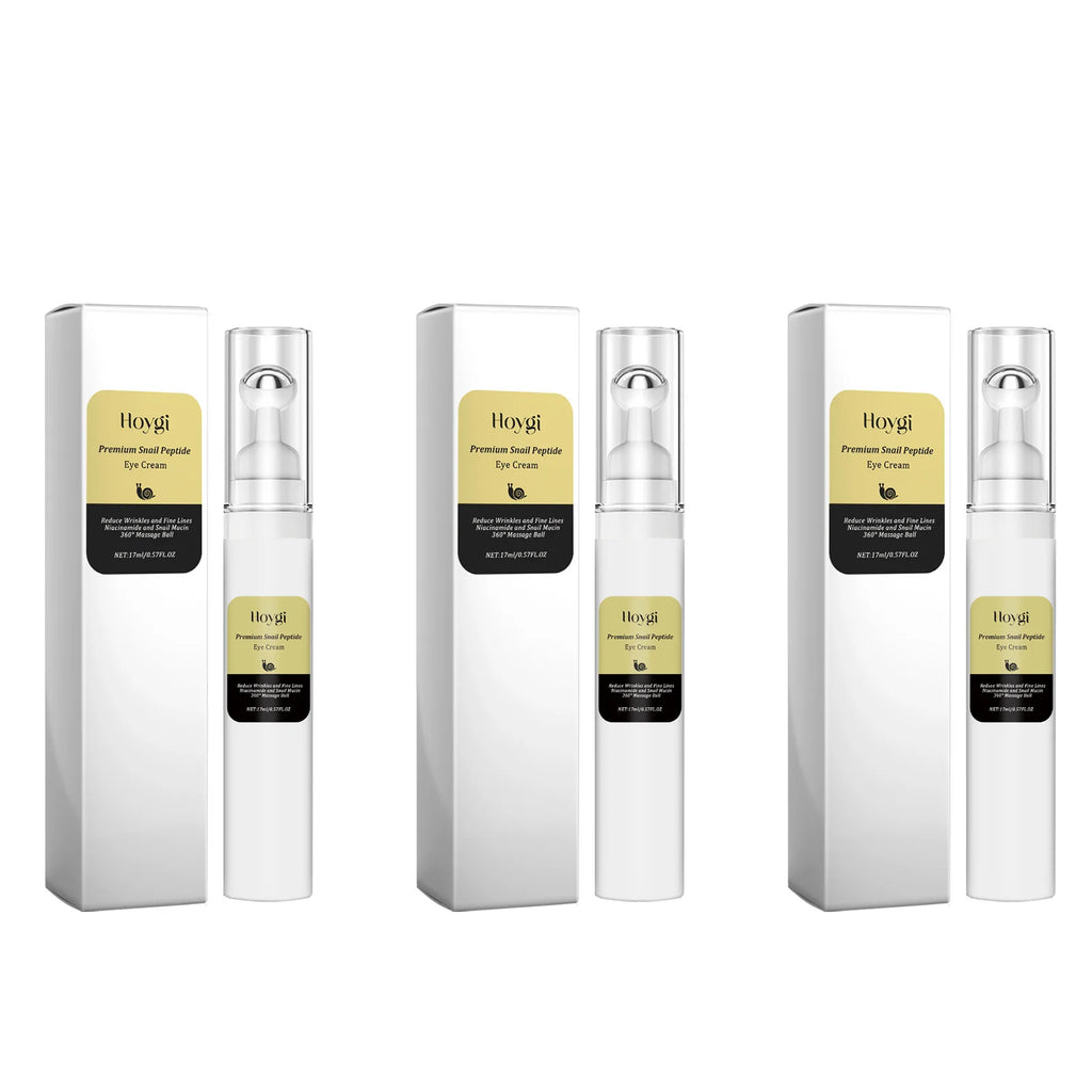Hoygi Snail Peptide Eye Cream Roller – Dark Circles & Eye Bags Eye Cream Roller Zpaxo 3 x 17ml Boxed