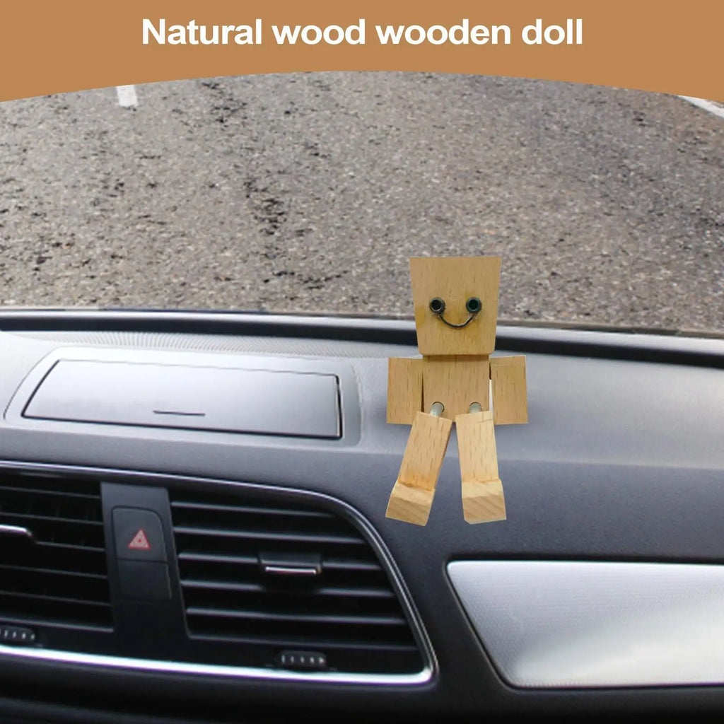 Shaking Legs Wooden Man Movable Joint Figure Desktop Decor Toy