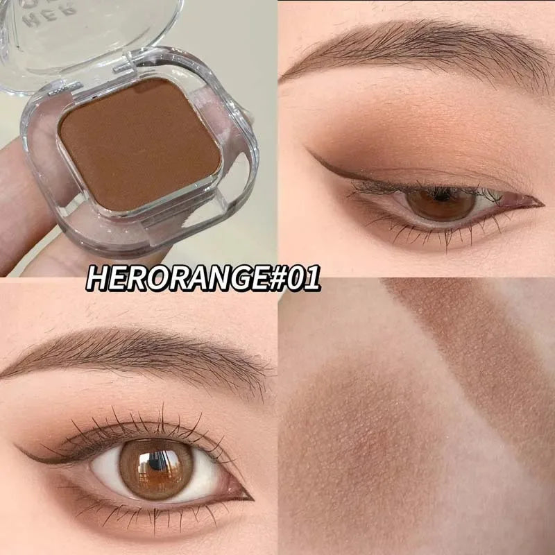 Red Brown Monochrome Eyeshadow Eyeliner Powder Palette Silky Matte Coral Red Lying Silkworm Eyeliner Waterproof Aegyo-sal Makeup Zpaxo 01