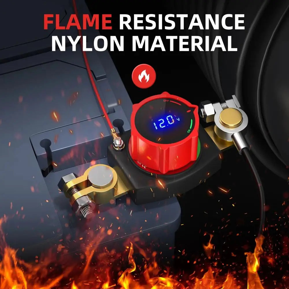 12 V Battery Disconnect Switch Positive Negative Pole Power-off Switch Power Switch Voltage Display Brass Screw Hole Zpaxo