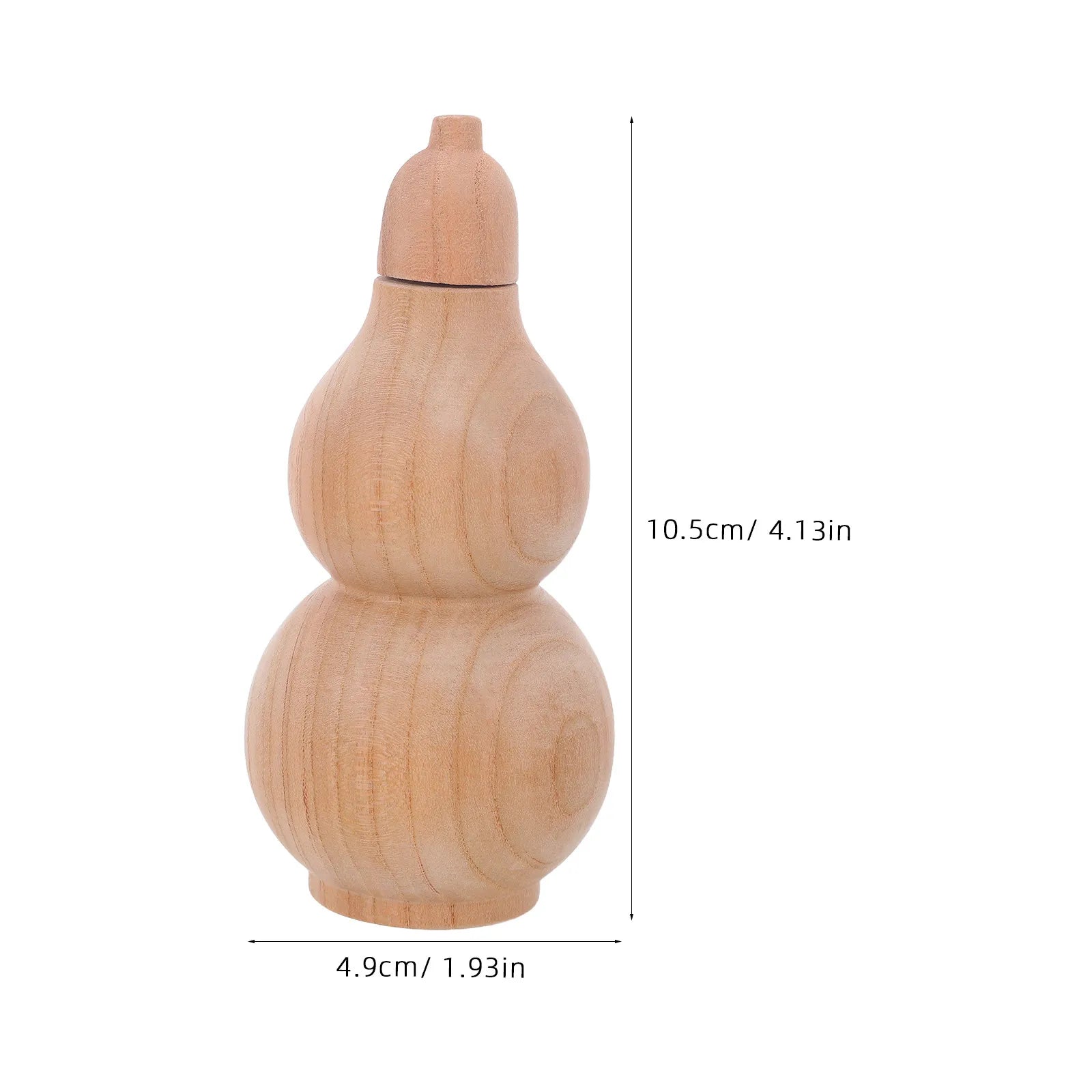 Hand Carved Wooden Peach Wood Gourd Feng Shui Decor Prosperity Charm