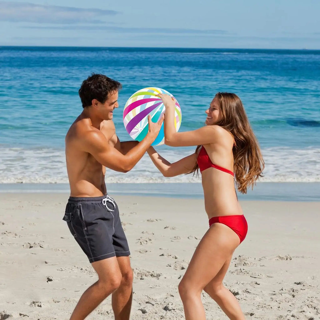 Beach Balls For Kids Blow Up Sports Training Toy Wear-Resistant Portable 16 Inch Beach Ball For Team Sports Party Pool School Zpaxo