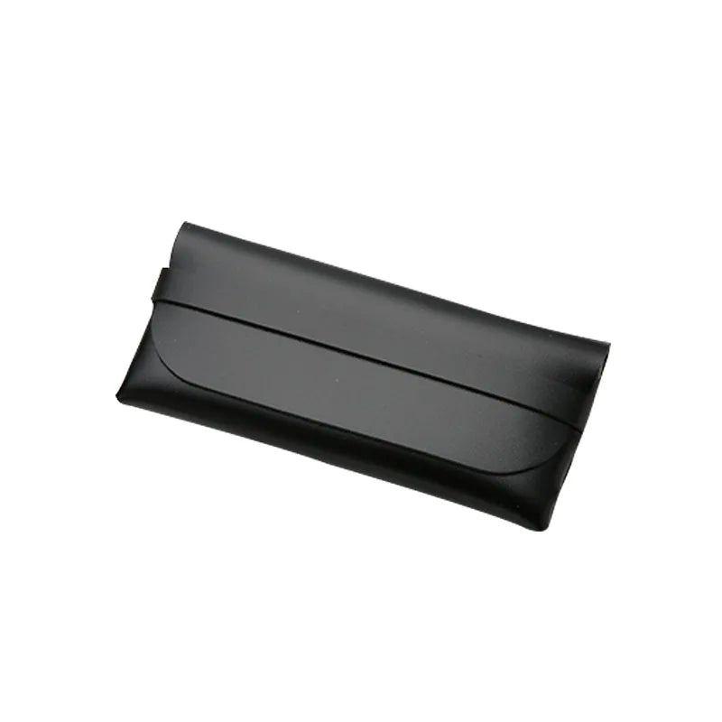 Black White Leather Glasses Case Soft Stylish Protection Pouch Men