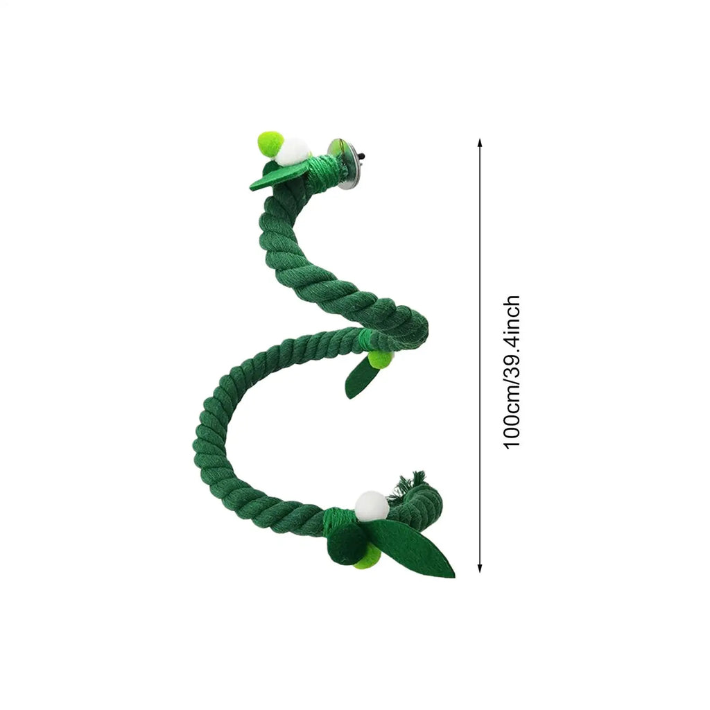 Rope Perch Flexible Standing Green Chewing Toy Climbing Swing Bird