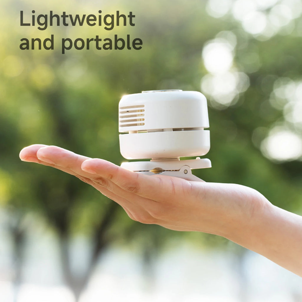 Silent Small Clip Fan 3 Speed Adjustable Mini Personal 1800mAh