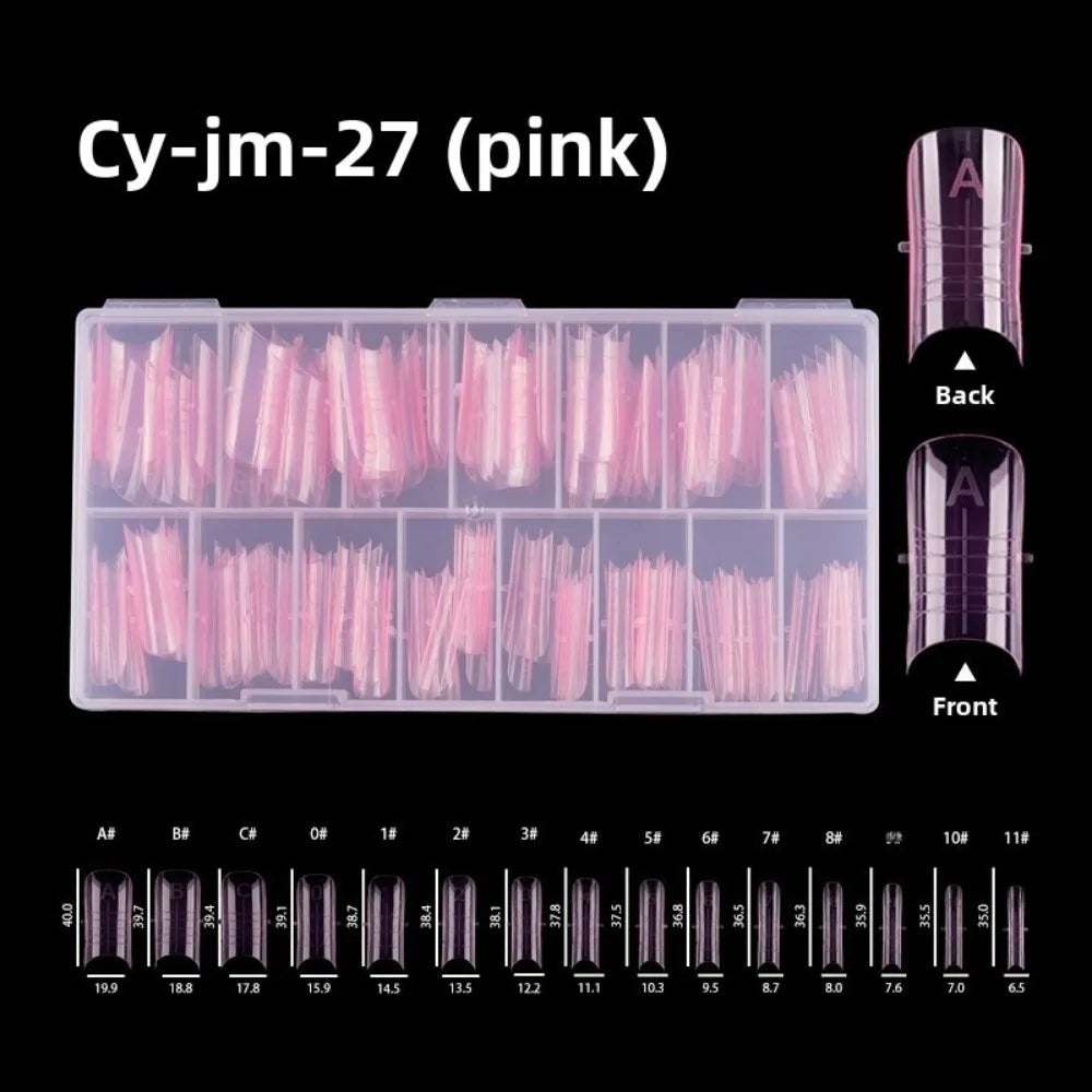 Gifts Transparent Toe Nail Molds Double-head Half Full Cover Manicure Zpaxo Pink