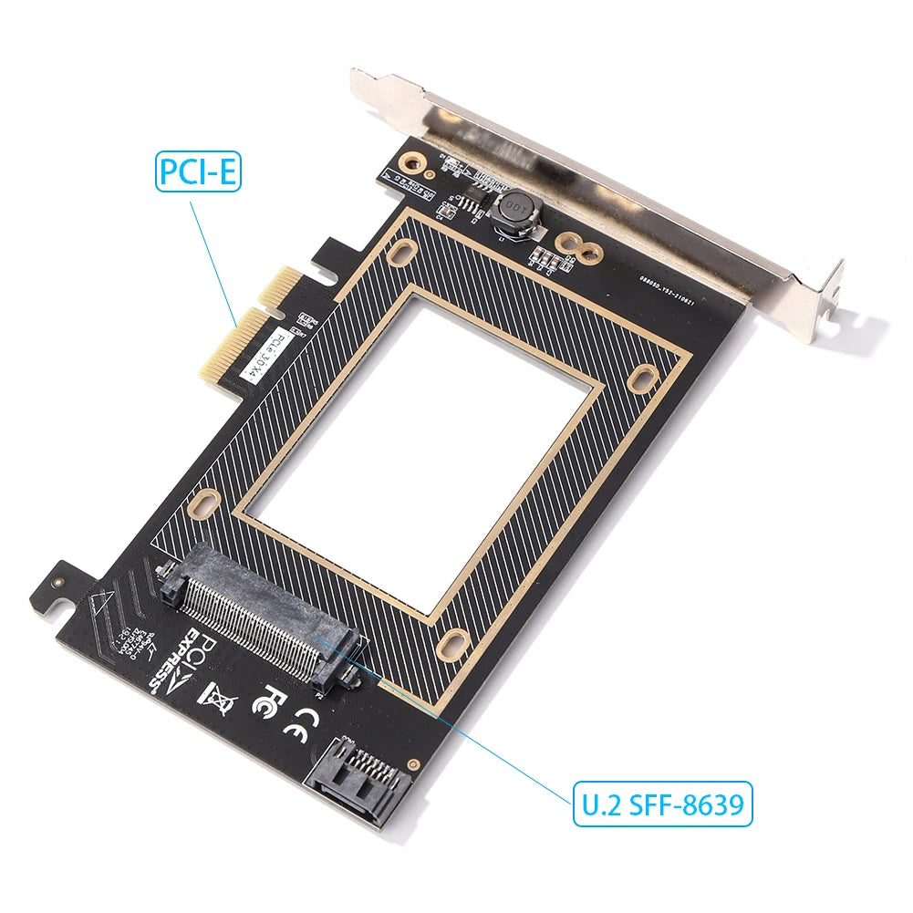 U.2 U2 SSD to PCI-e Adapter SFF8639 SFF 8639 SFF-8639 to PCIe PCI Express Converter Controller Expansion Card Add On Cards Zpaxo